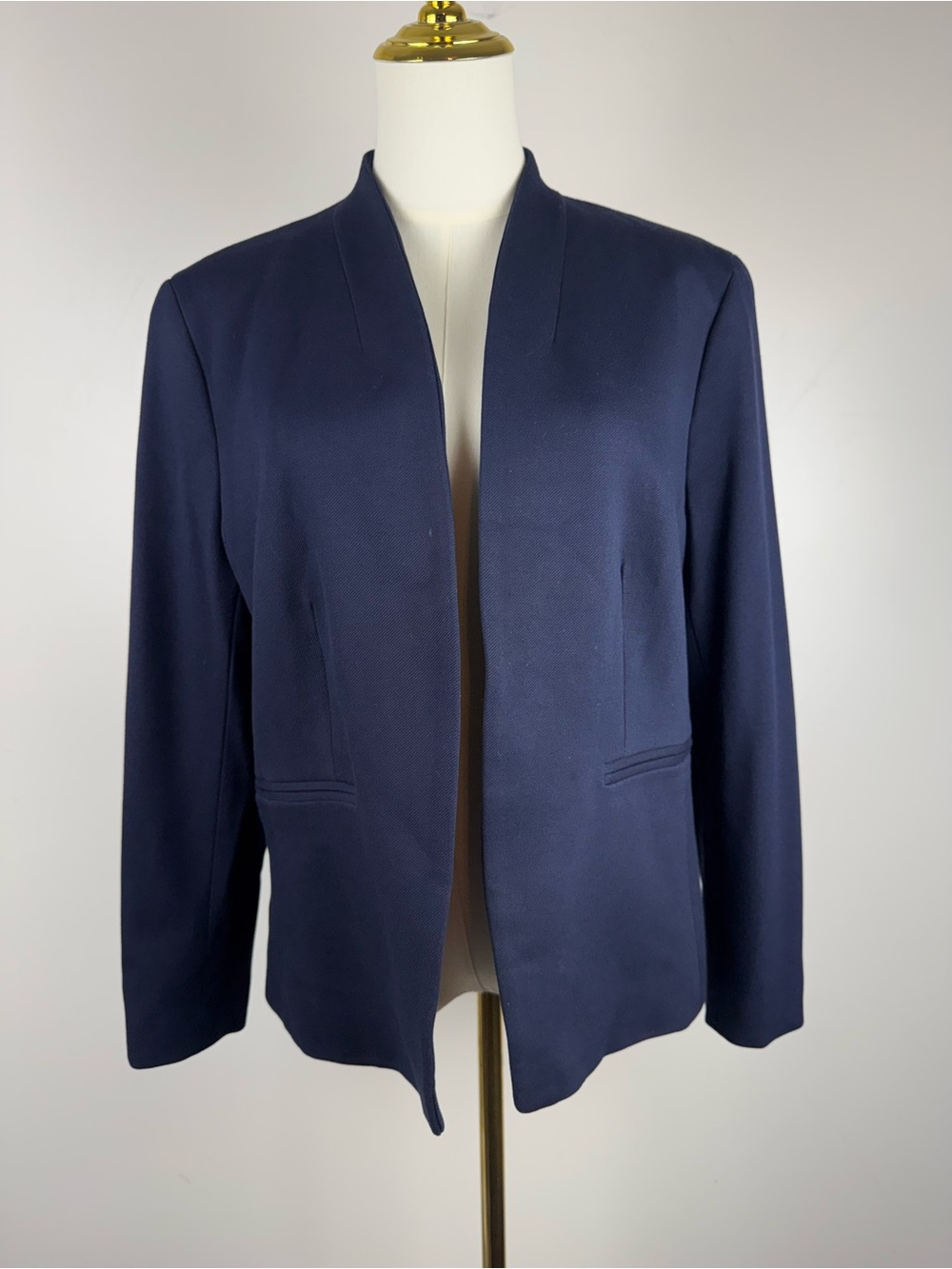 J Crew Going Preppy Womens 16 Blue Stretch Twill Jacket Office Career H2743